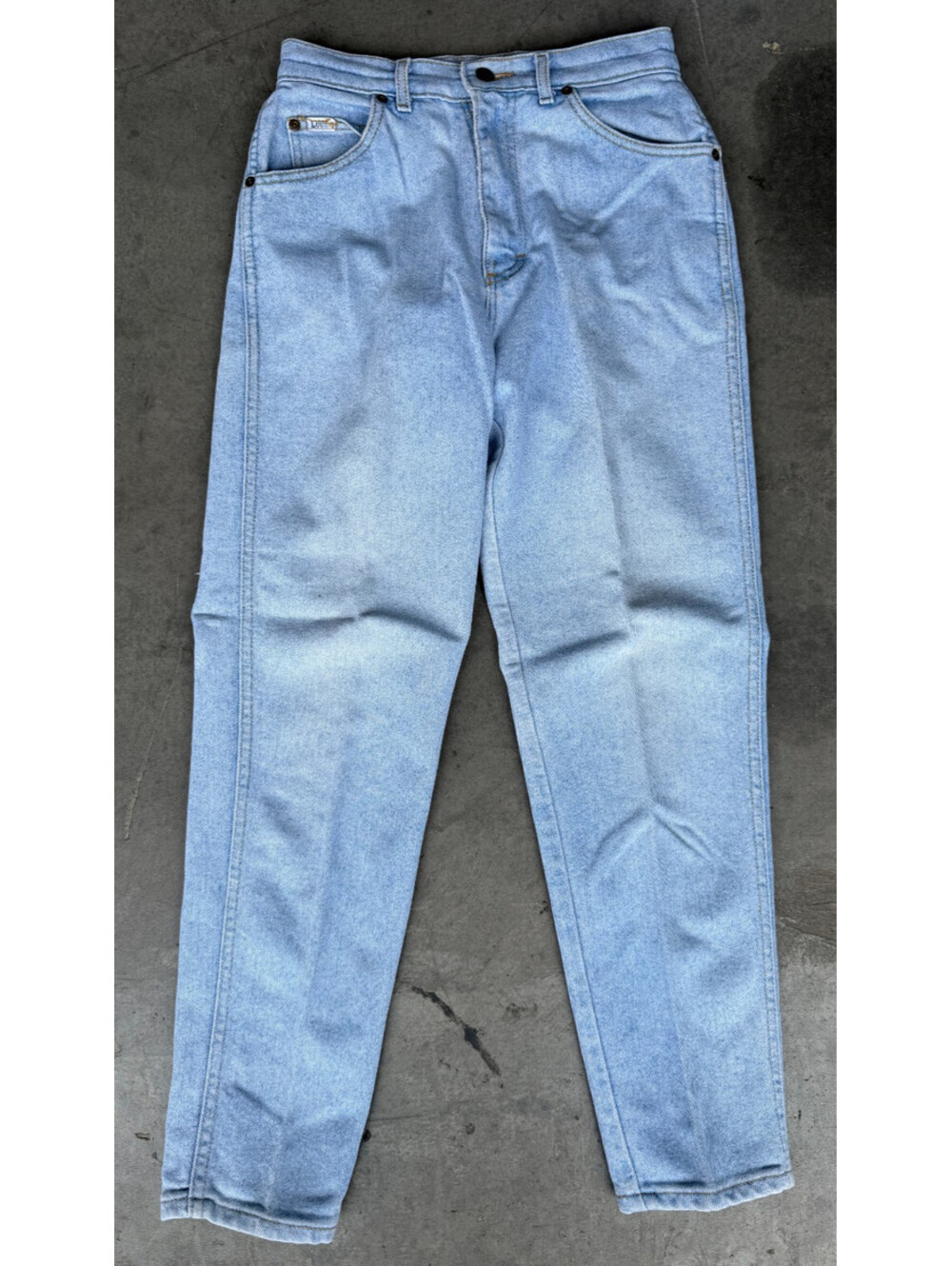 Vtg Lee Jeans Womens Size 8 PETITE Blue Denim Mom Hi Rise Made in USA 90s Retro